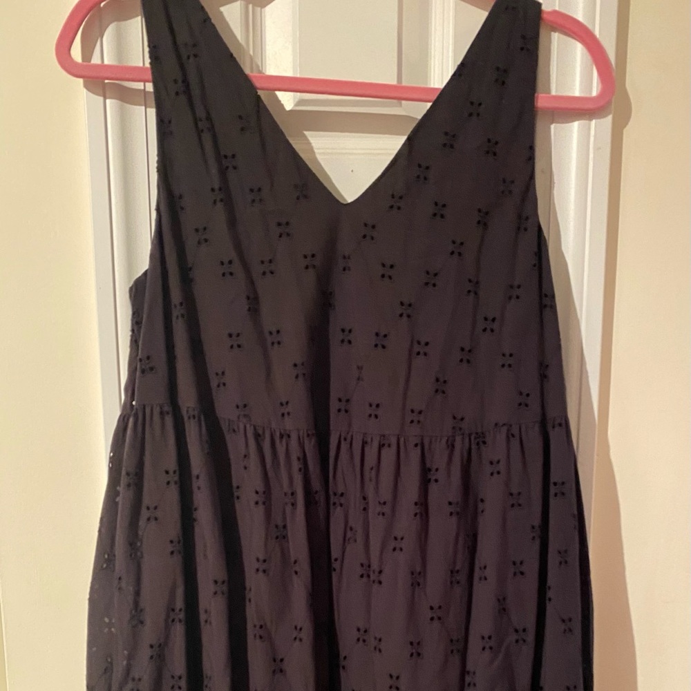 Black Baby Doll Style Eyelet Dress
